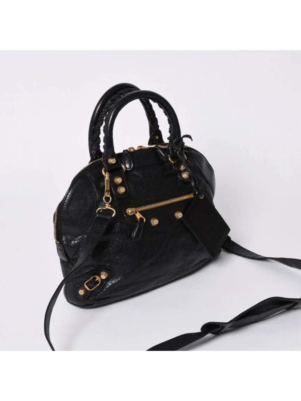 Balenciaga Classic Bowling Bag 2-Way Navy Gold